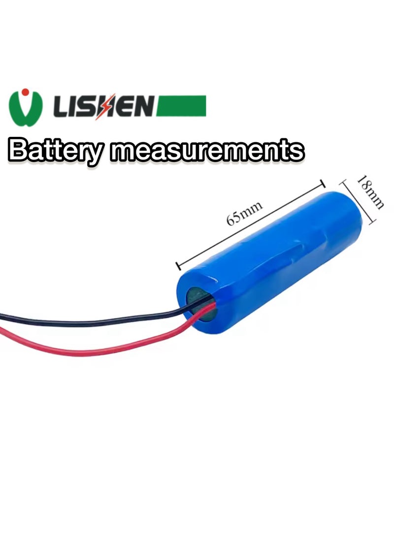 ليشين بطاريتان ليثيوم أيون قابلتان لإعادة الشحن Lishen 18650 بسعة 2000mAh وجهد 3.7 فولت مع دائرة حماية BMS وموصل – عدد 2 - Image 3